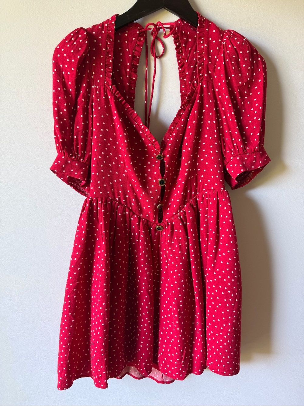 Reformation Red Polka Dot Mini Dress